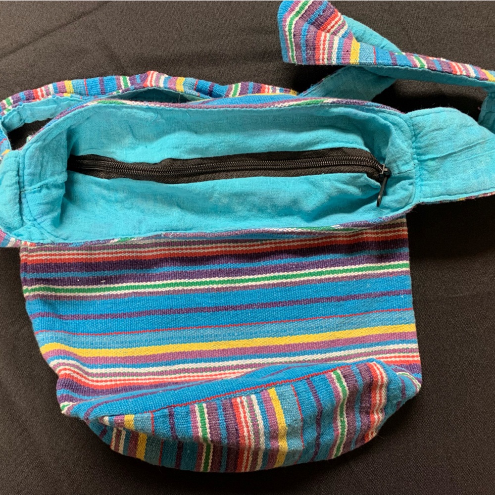 Boho shoulder bag. Colorful.Fabric. - Picture 4 of 8